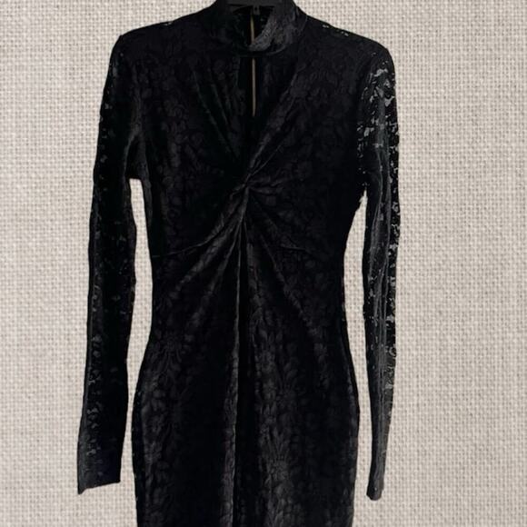 Black lace dress, armpit to armpit is 16”,  XS women's stretchy - Picture 1 of 11